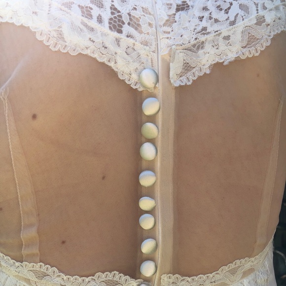 Handcrafted Lace Fishtail Wedding Dress - Picture 6 of 7